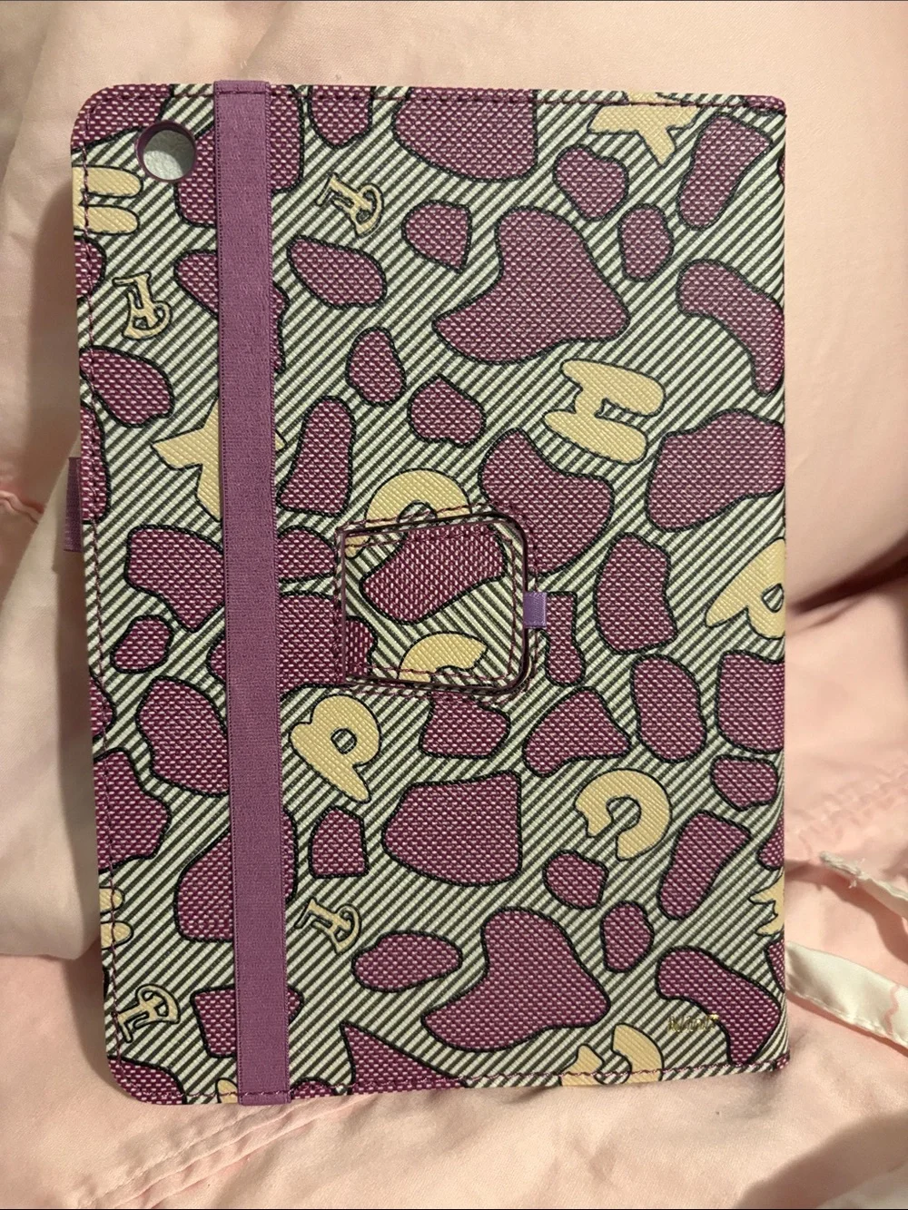 Purple Patterned Tablet Folio Case - Branded Style
